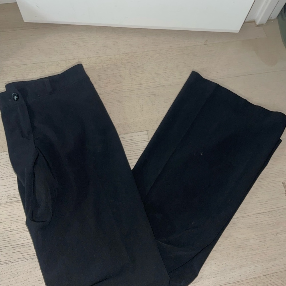 Low rise black flare pants back pockets